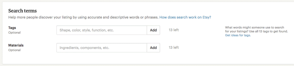 Adding Search Terms in Etsy Image