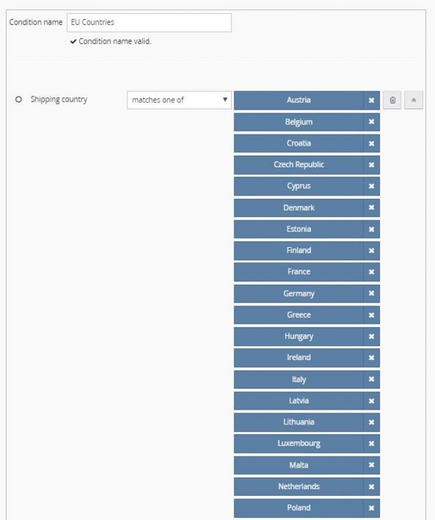 Shipping country eu