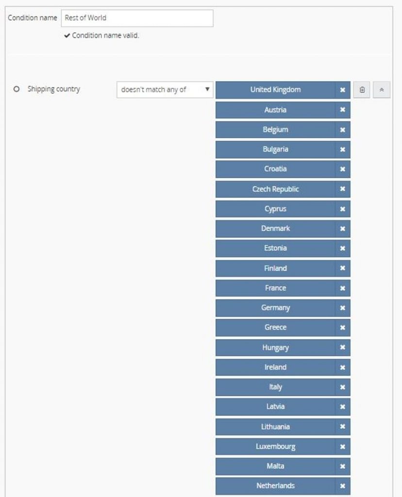 Shipping country restofworld