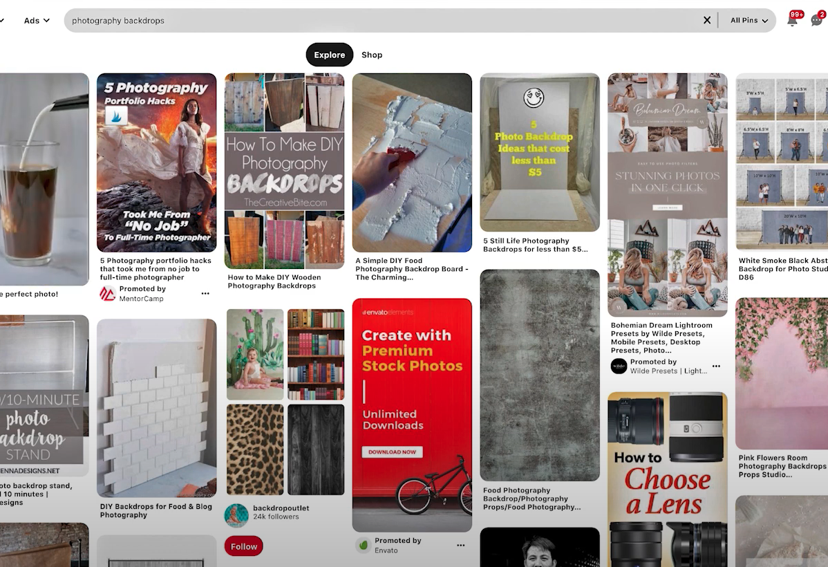 Pinterest keyword search terms